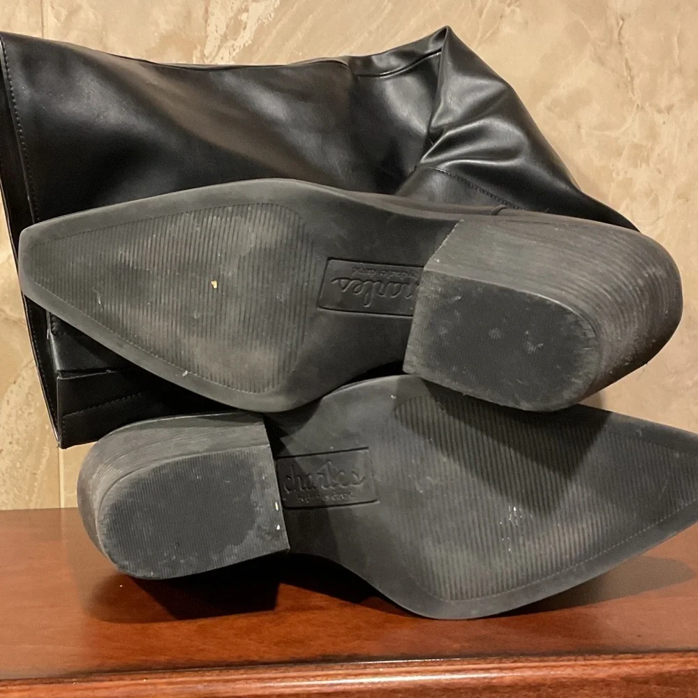 Charles David Black Knee Boots, Size 9.5M